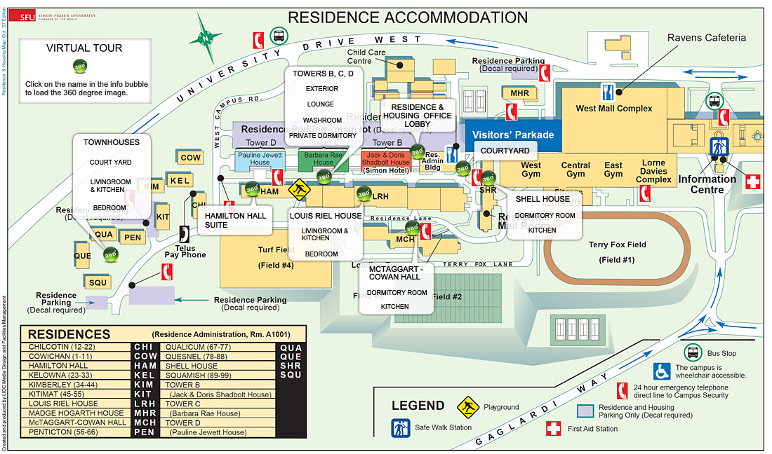 Simon Fraser University Residence Interactive Map